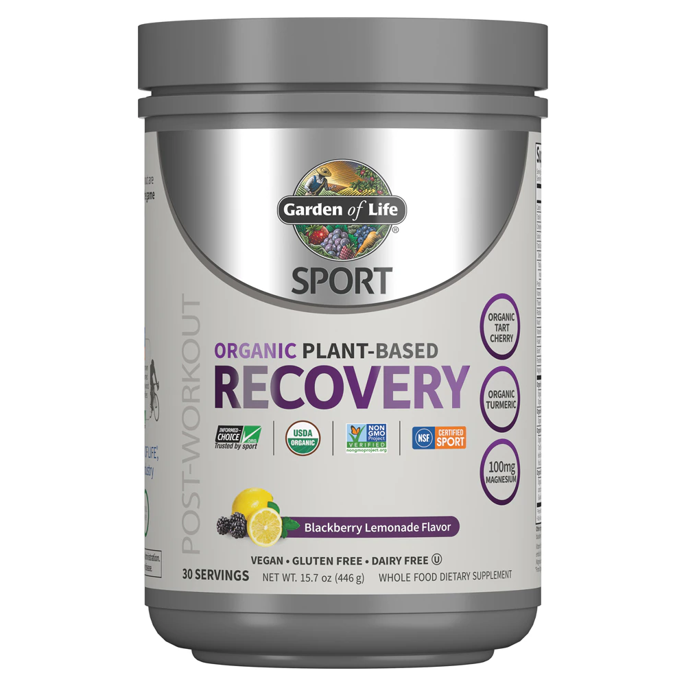 Garden of Life Sport Organic Post-Workout Plant-Based Recovery - NSF Certified for Sport Blackberry Lemonade -- 15.73 oz