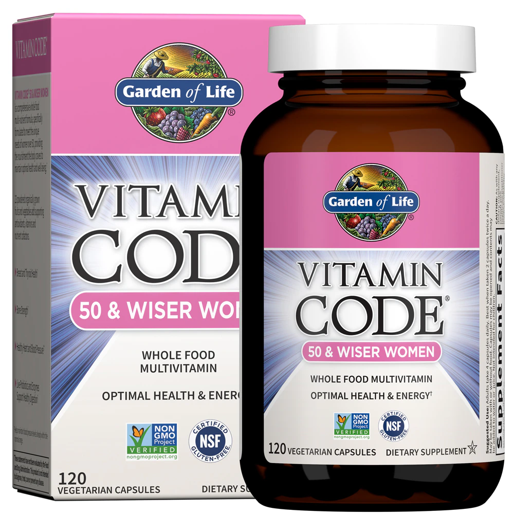 Garden of Life Vitamin Code? 50 & Wiser Women Whole Food Multivitamin -- 120 Vegetarian Capsules