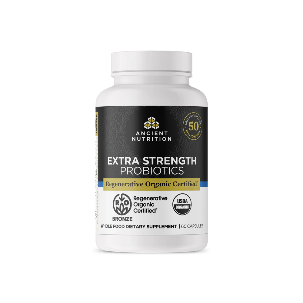 Ancient Nutrition Regenerative Organic Certified - Extra Strength Probiotics -- 50 billion CFU - 60 Capsules