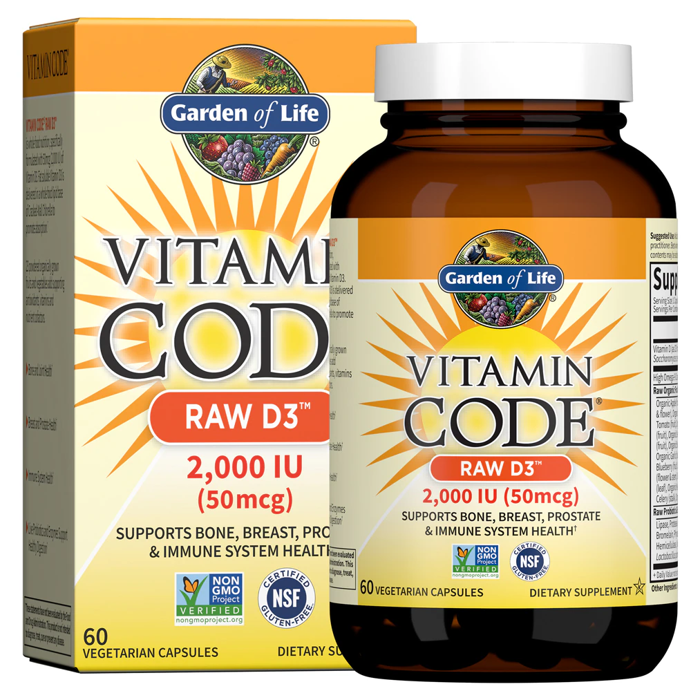 Garden of Life Vitamin Code RAW D3 -- 2000 IU - 60 Capsules