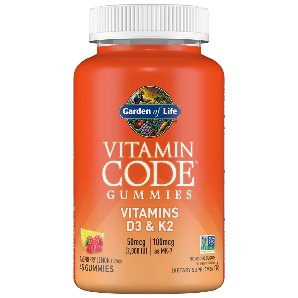 Garden of Life Vitamin Code - Vitamins D3 & K2 Gummies Raspberry Lemon -- 45 Gummies