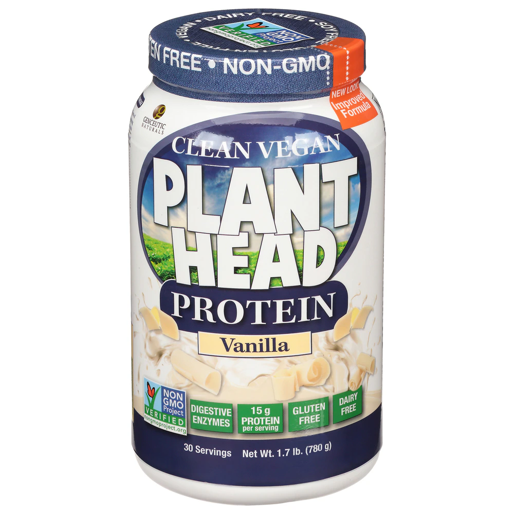 Genceutic Naturals Plant Head Protein Vanilla -- 30 Servings