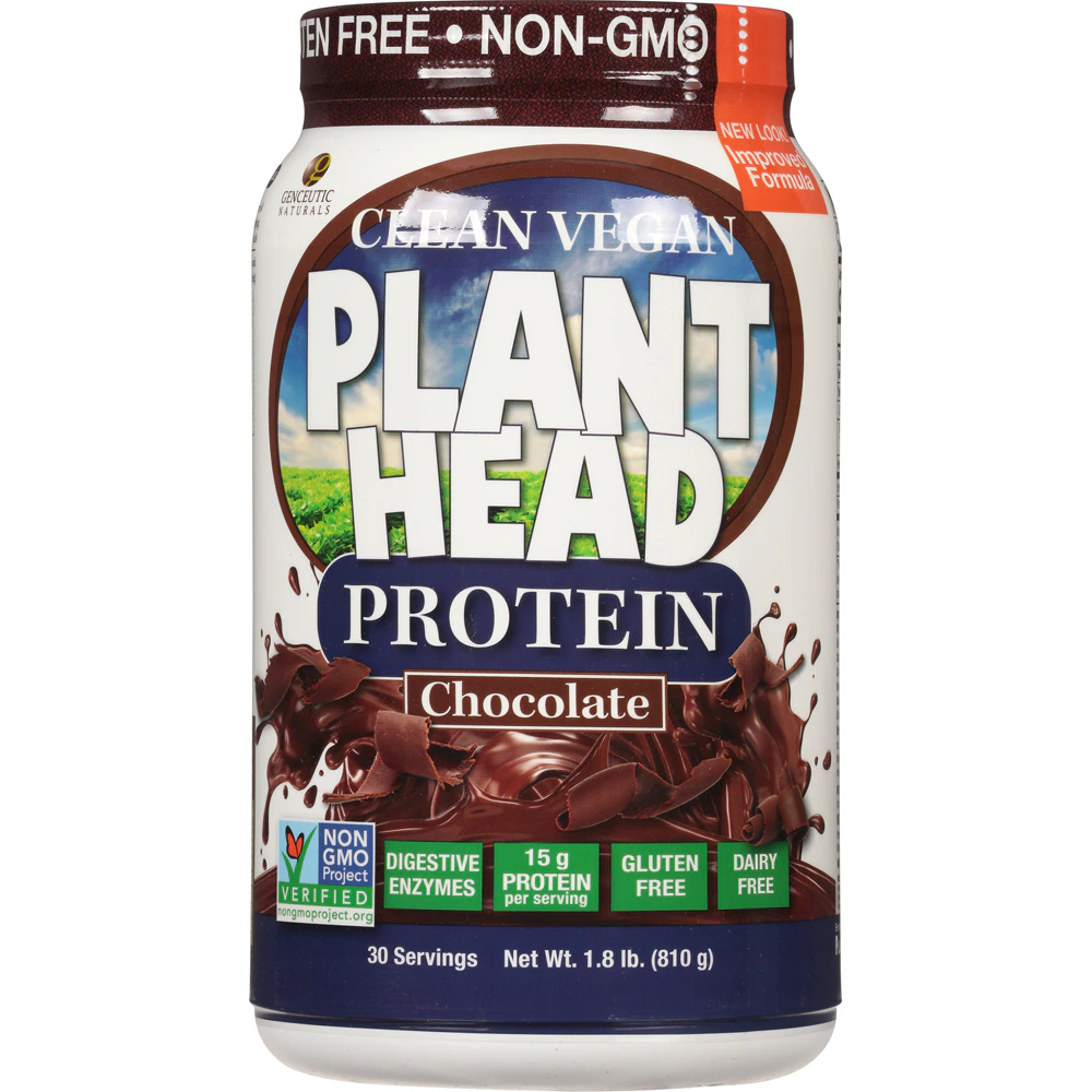 Genceutic Naturals Plant Head Protein Chocolate -- 30 Servings