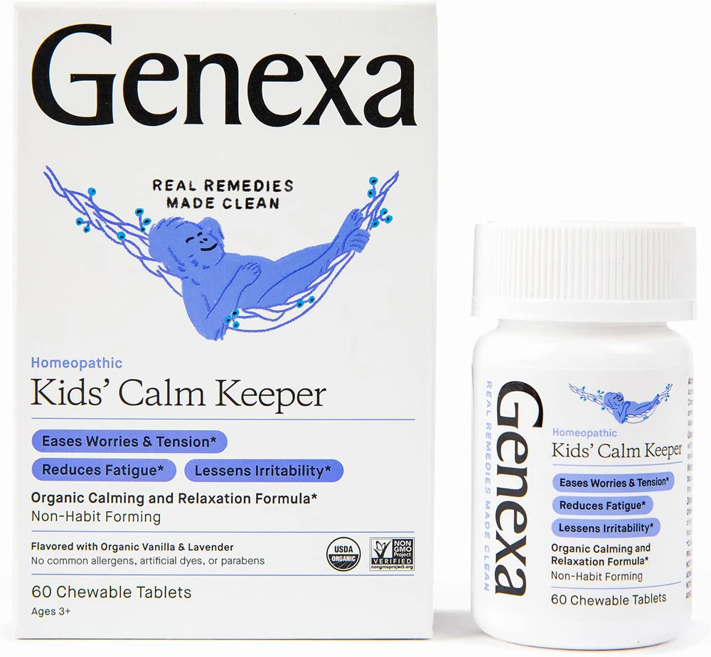 Genexa Kids Organic Calm Keeper Calming and Relaxation Formula Ages 3+ Vanilla & Lavender -- 60 Chewable Tablets