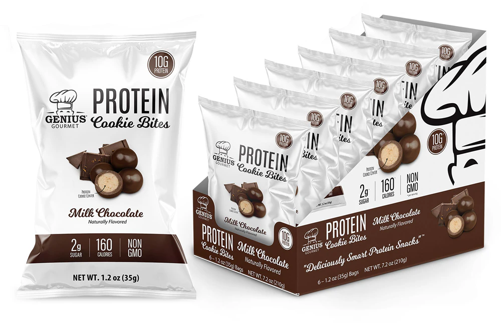 Genius Gourmet Cookie Bites Milk Chocolate -- 6 Bags