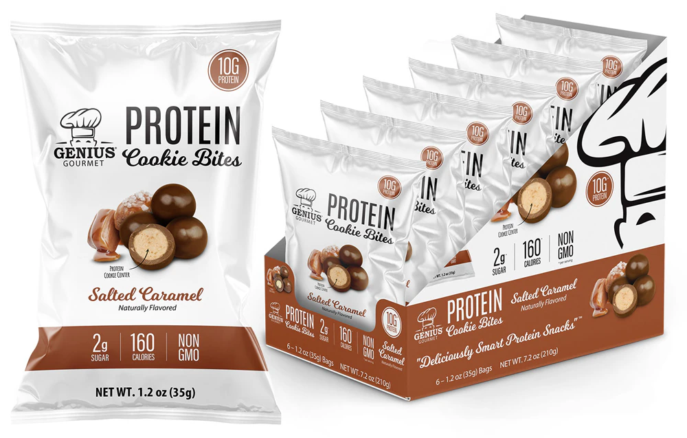 Genius Gourmet Cookie Bites Salted Caramel -- 6 Bags