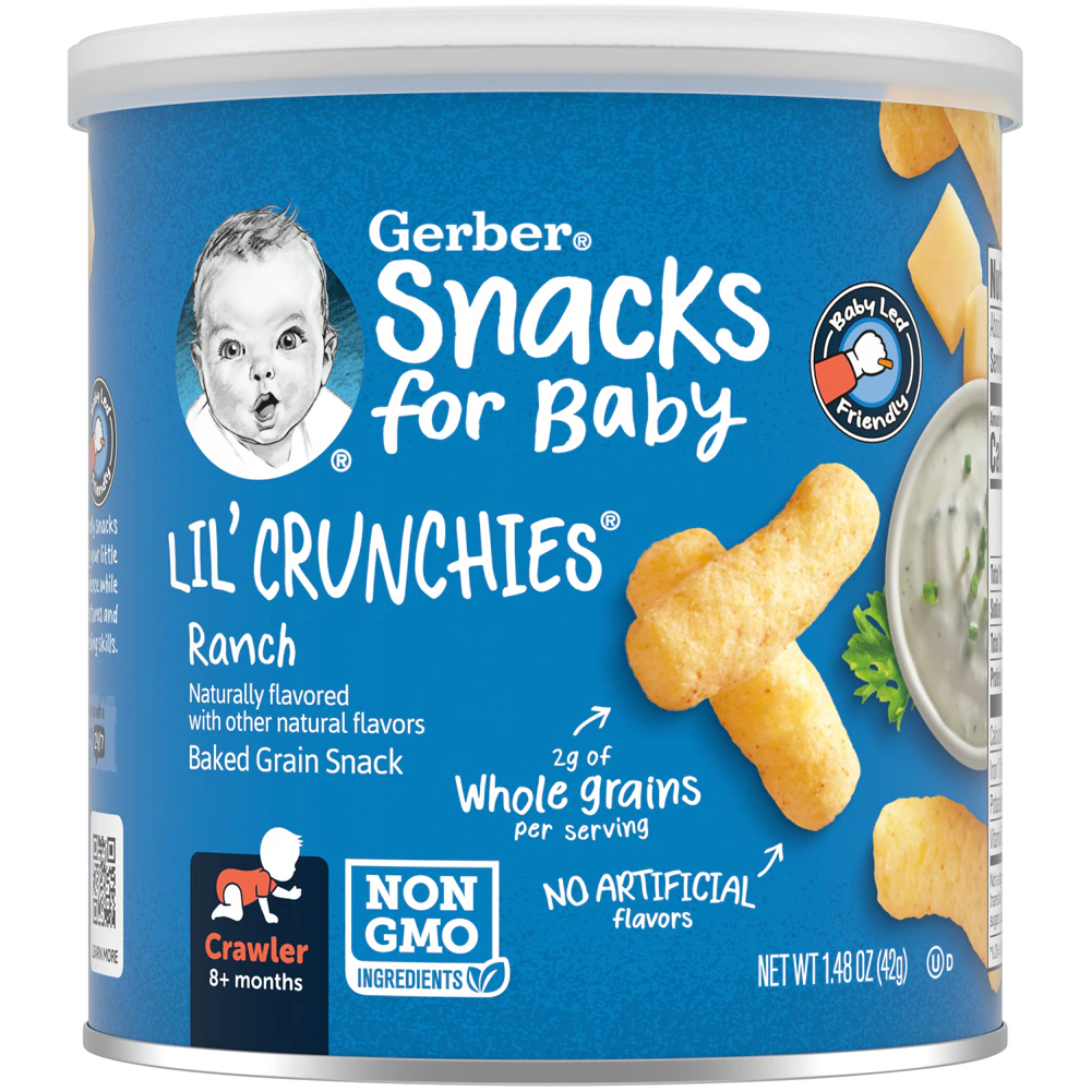 Gerber Lil' Crunchies Stage 2 Non-GMO Baked Grain Snack Ranch -- 1.48 oz