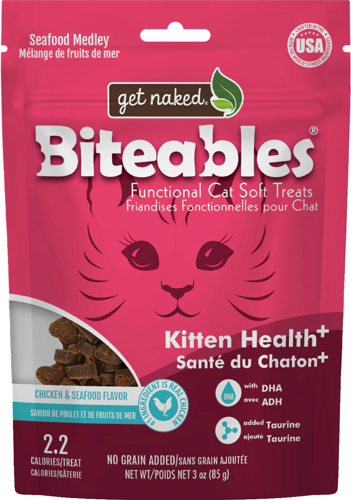 Get Naked Biteables Functional Kitten Soft Treats Kitten Health Chicken & Seafood Recipe -- 3 oz