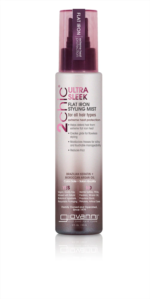 Giovanni 2chic Flat Iron Styling Mist with Brazilian Keratin and Argan Oil -- 4 fl oz