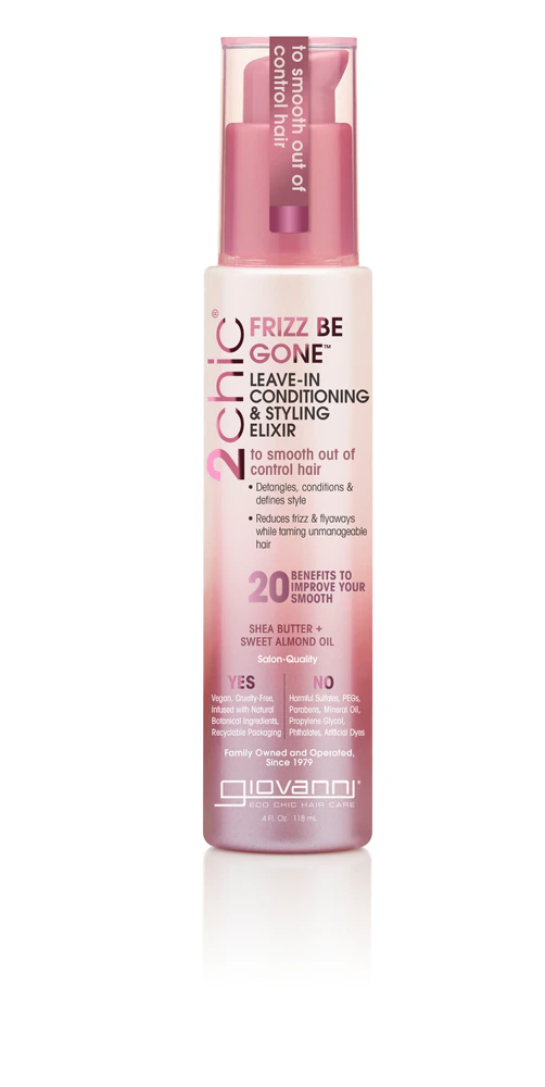 Giovanni 2chic Frizz Be Gone? Leave-In Conditioning & Styling Elixir Shea Butter and Sweet Almond Oil -- 4 fl oz