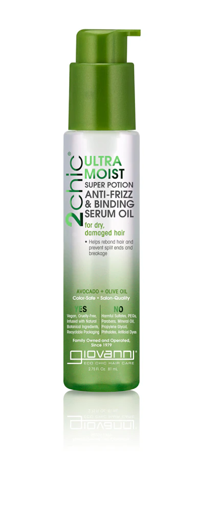 Giovanni 2chic Ultra-Moist Super Potion Anti-Frizz & Binding Serum Oil with Avocado & Olive Oil -- 1.8 fl oz