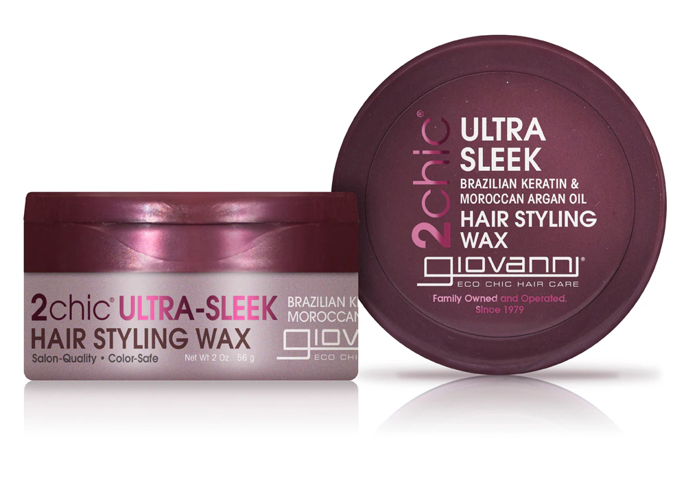 Giovanni 2chic Ultra-Sleek Hair Styling Wax with Brazilian Keratin and Argan Oil -- 2 oz
