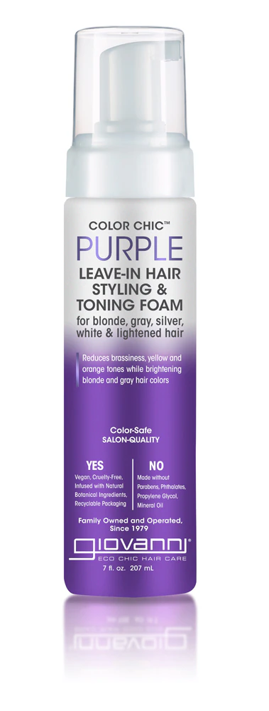 Giovanni Color Chic Purple Leave-In Hair Styling & Toning Foam -- 7 fl oz