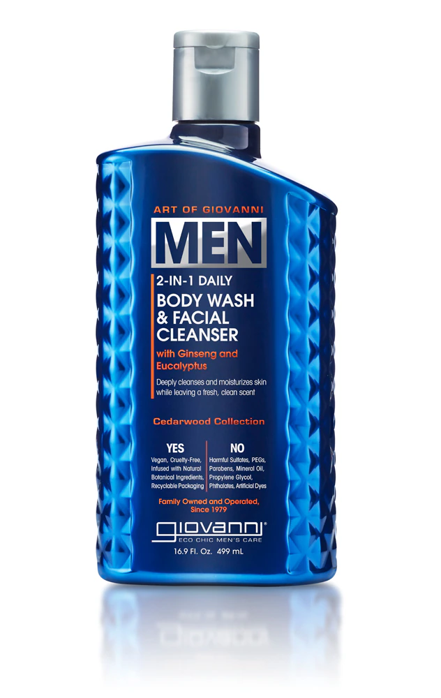 Giovanni Men 2-In-1 Daily Body Facial Cleanser - Cedarwood Collection -- 16.9 fl oz