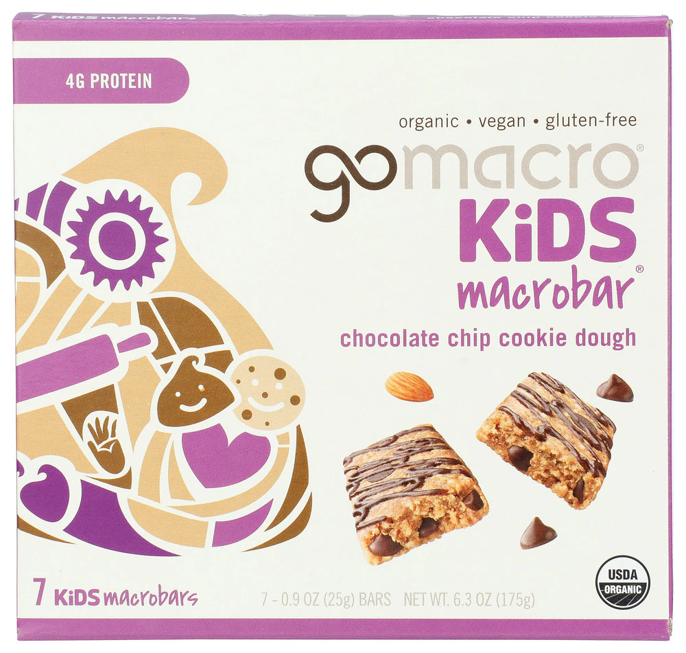 GoMacro Organic Gluten Free Macrobar Chocolate Chip Cookie Dough -- 7 Bars