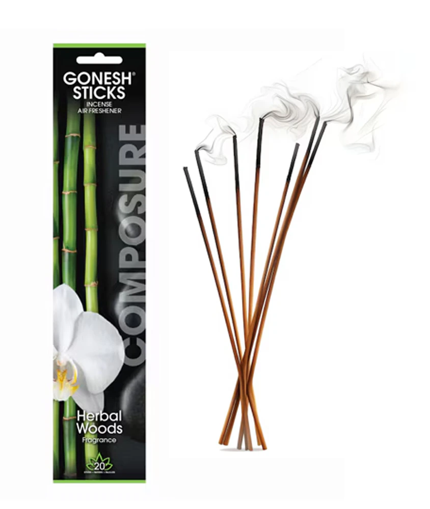 Gonesh Incense Wellness - Composure Herbal Woods -- 20 Sticks