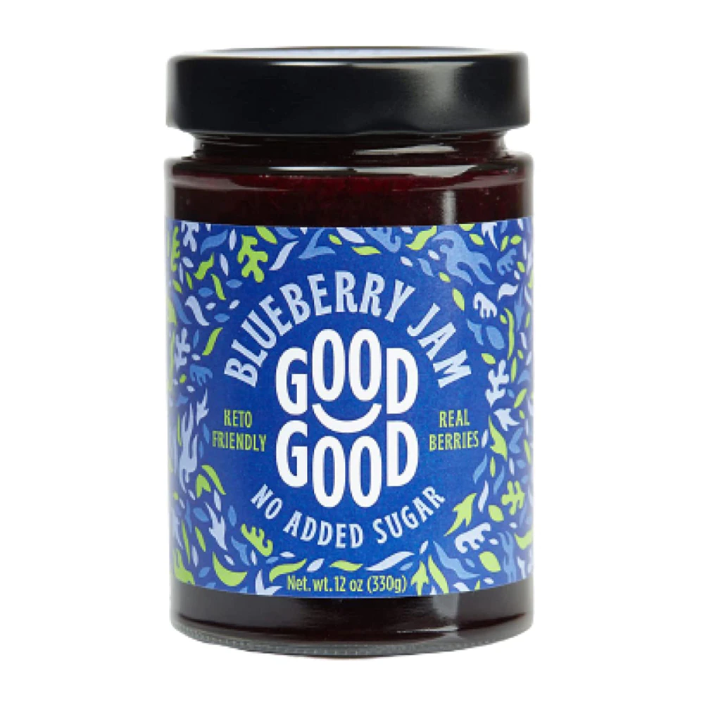 Good Good Vegan Gluten Free No Added Sugar Blueberry Jam -- 12 oz
