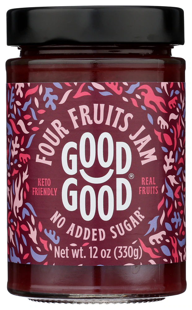 Good Good Vegan Gluten Free No Added Sugar Jams Four Fruits -- 12 oz
