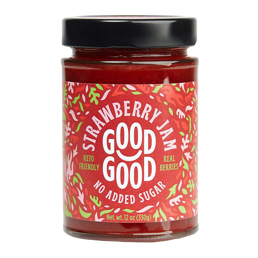 Good Good Vegan Gluten Free No Added Sugar Strawberry Jam -- 12 oz