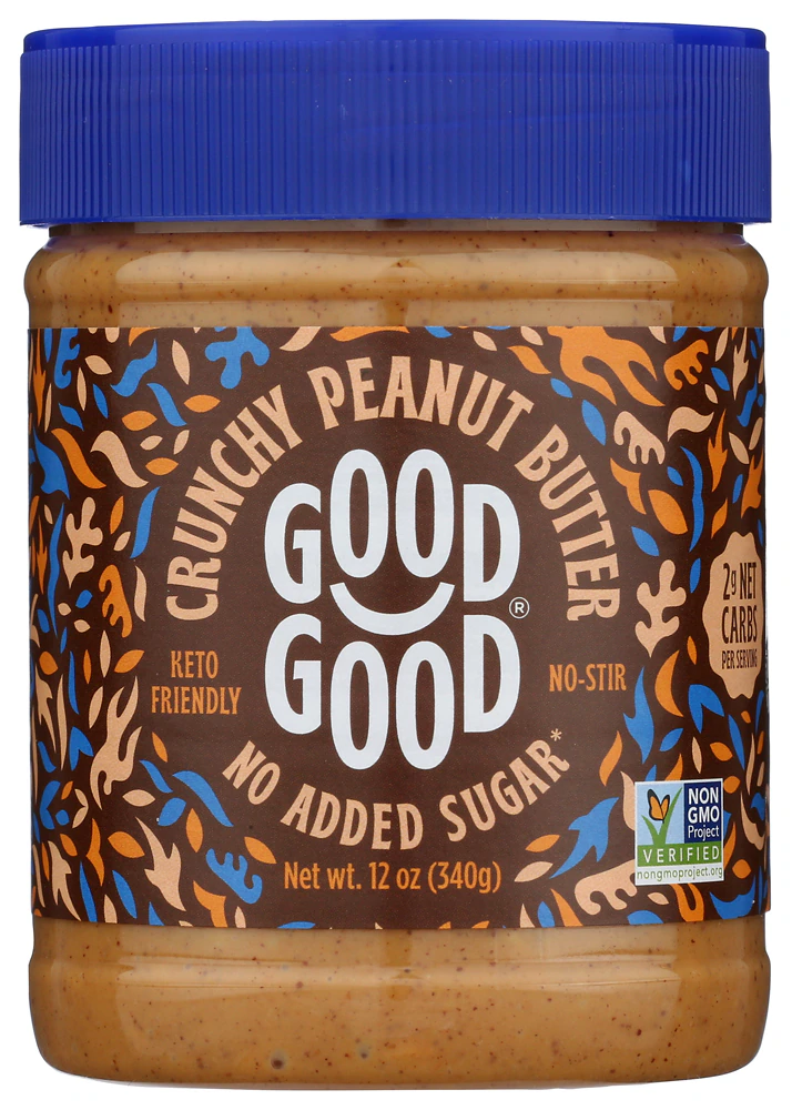 Good Good Vegan No Added Sugar - Crunchy Peanut Butter -- 12 oz
