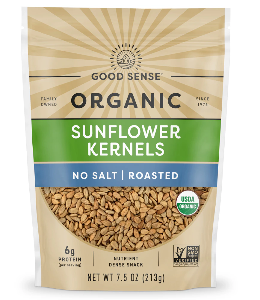 Good Sense Organic Sunflower Kernels - No Salt & Roasted -- 8 oz