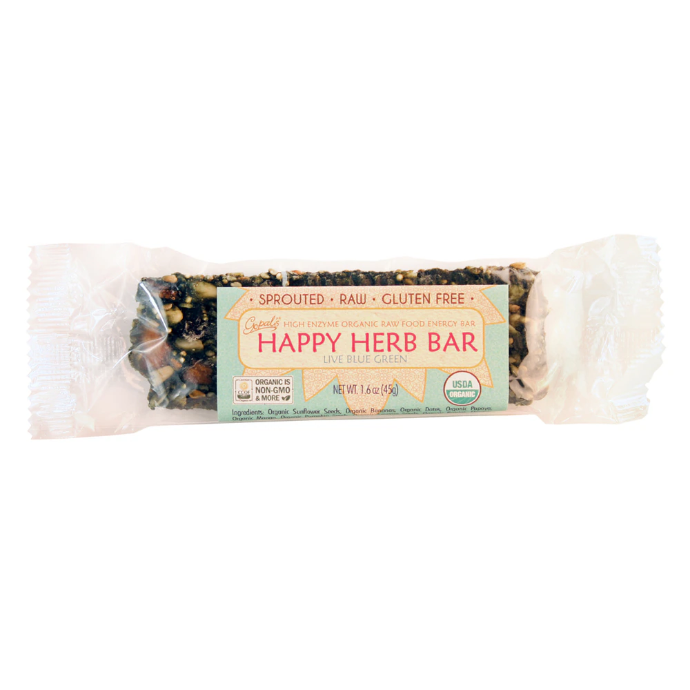 Gopal's Organic Gluten Free Happy Herb Bar Live Blue Green -- 1.6 oz