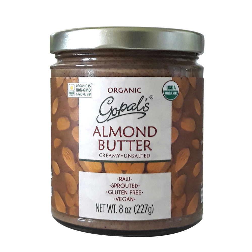 Gopal's Organic Sprouted Almond Butter Creamy Unsalted -- 8 oz