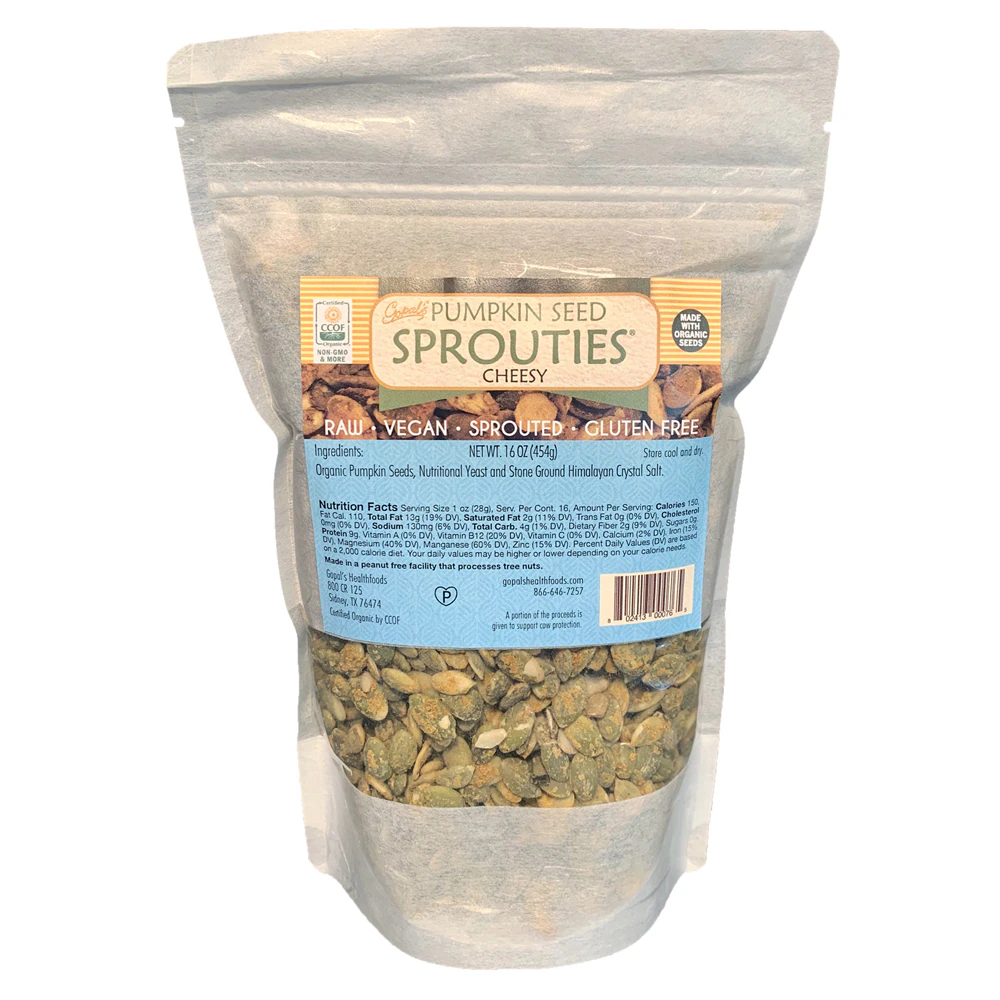 Gopal's Sprouties Pumpkin Seeds Cheesy -- 16 oz