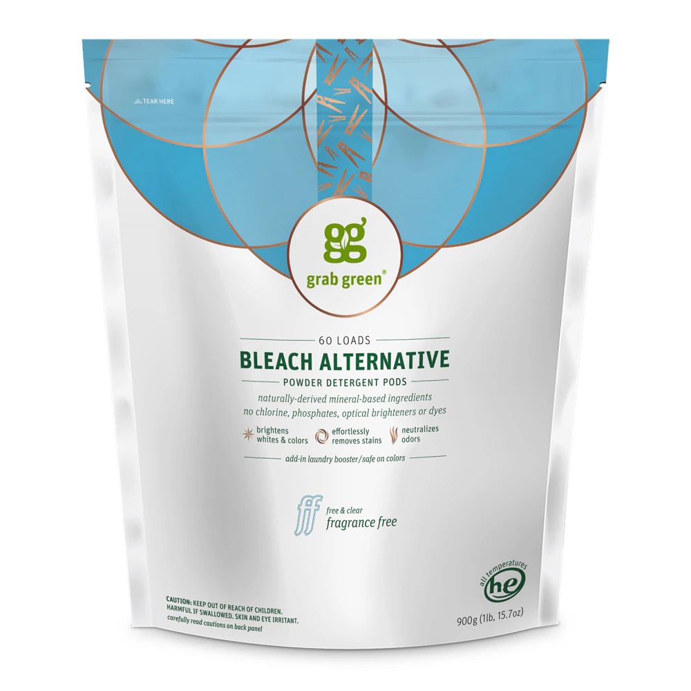 GrabGreen Bleach Alternative Pods Fragrance Free -- 60 Loads