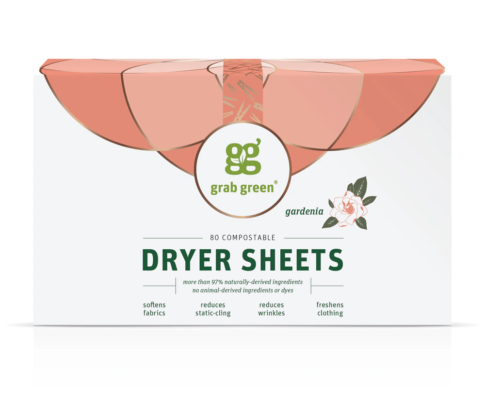GrabGreen Classic Dryer Sheets Gardenia -- 80 Sheets