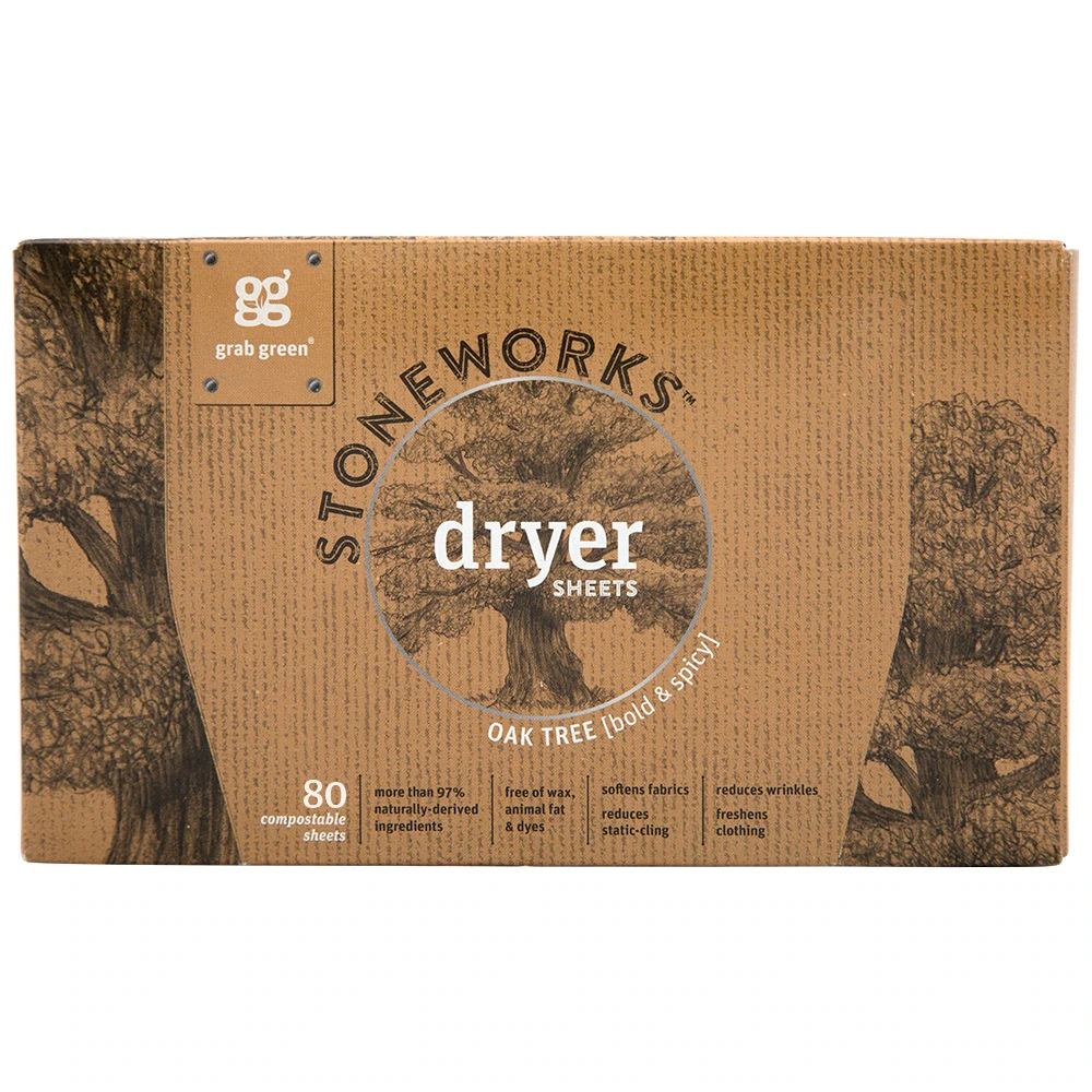 GrabGreen Stoneworks? Dryer Sheets Oak Tree -- 80 Sheets