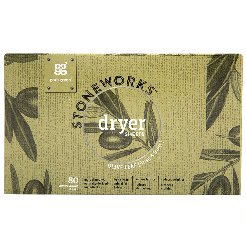 GrabGreen Stoneworks? Dryer Sheets Olive Leaf -- 80 Sheets