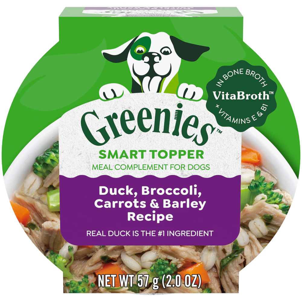 Greenies Smart Topper Wet Dog Food Mix-In Duck Broccoli Carrots & Barley -- 2 oz