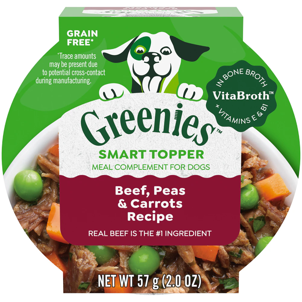 Greenies Smart Topper Wet Dog Food Mix-In Beef Peas & Carrots -- 2 oz