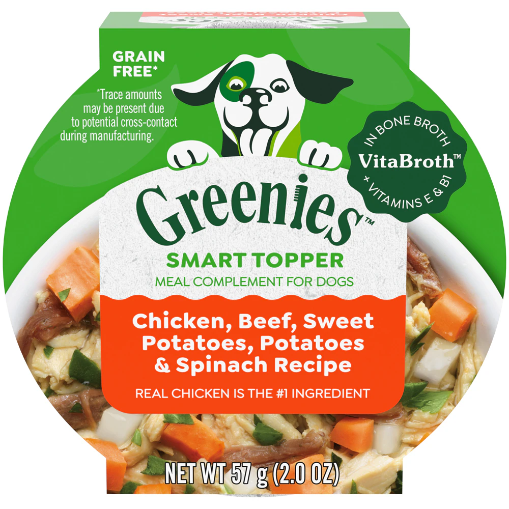 Greenies Smart Topper Wet Dog Food Mix-In Chicken Beef Sweet Potatoes Potatoes & Spinach -- 2 oz