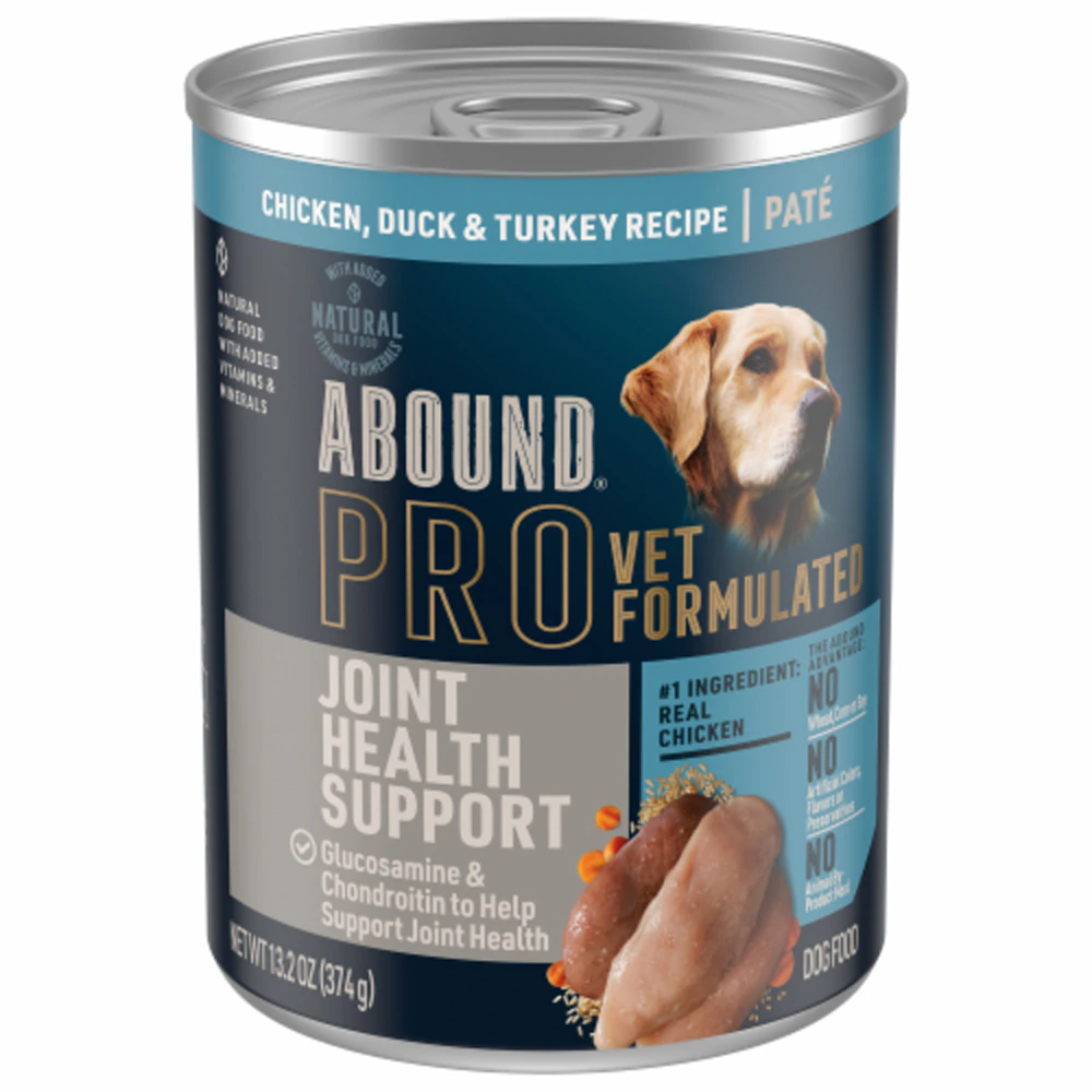 Abound Pro Wet Dog Food Vet Formulated Joint Health Support Chicken Duck Turkey Recipe -- 13.2 oz