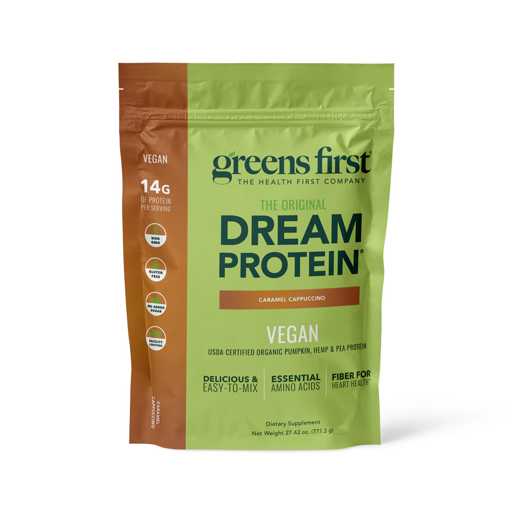 Greens First Dream Protein Vegan Caramel Cappuccino -- 27.42 oz