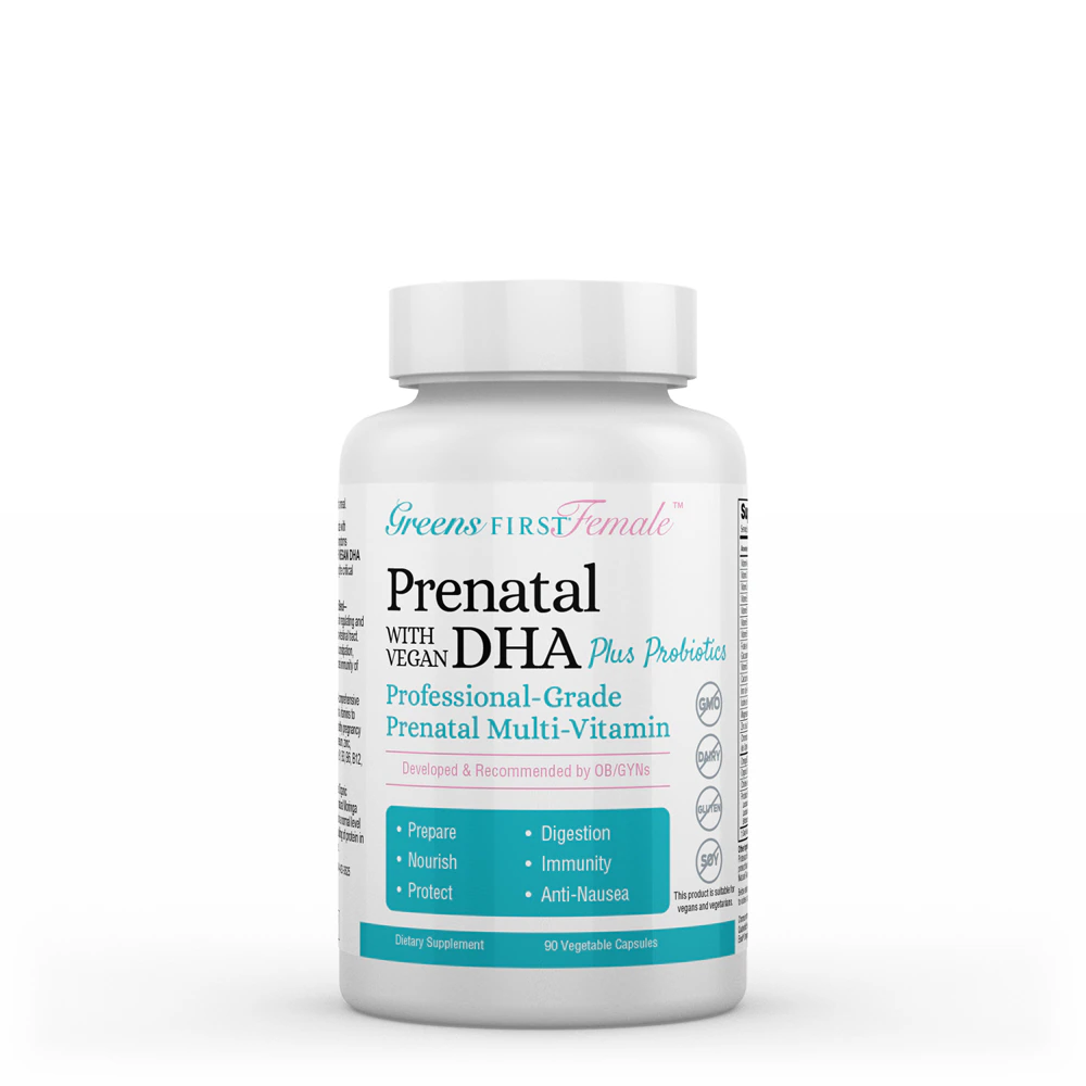 Greens First Female - Prenatal with Vegan DHA Plus Probiotics -- 90 Vegetable Capsules