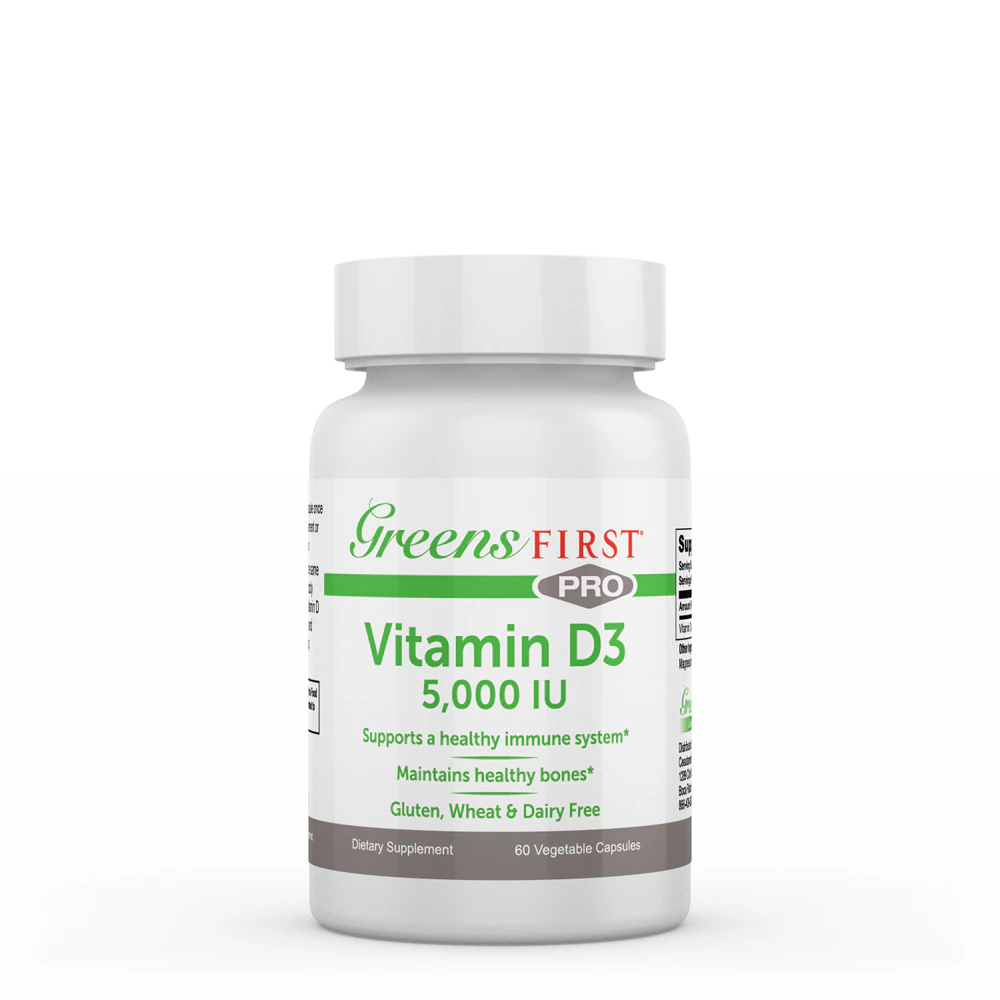 Greens First Vitamin D3 -- 5000 IU - 60 Vegetable Capsules