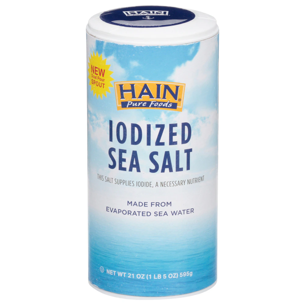 Hain Pure Foods Sea Salt Iodized -- 21 oz