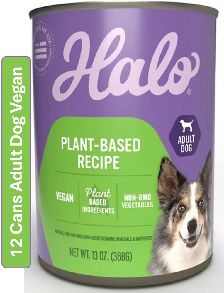 Halo Adult Dog Wet Food Vegan Non-GMO Vegetables Plant-Based Recipe -- 13 oz Each / Pack of 12