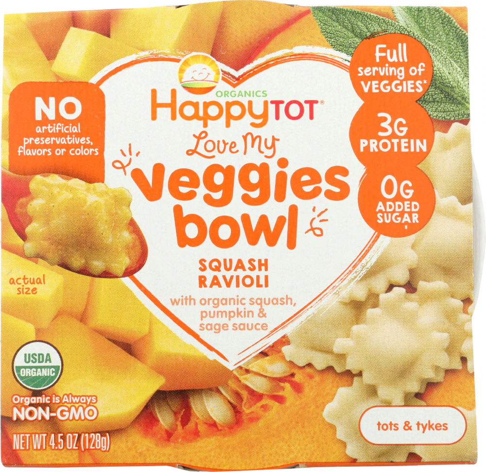 Happy Tot Organic Meal Bowl 2+ Years Squash Ravioli -- 4.5 oz