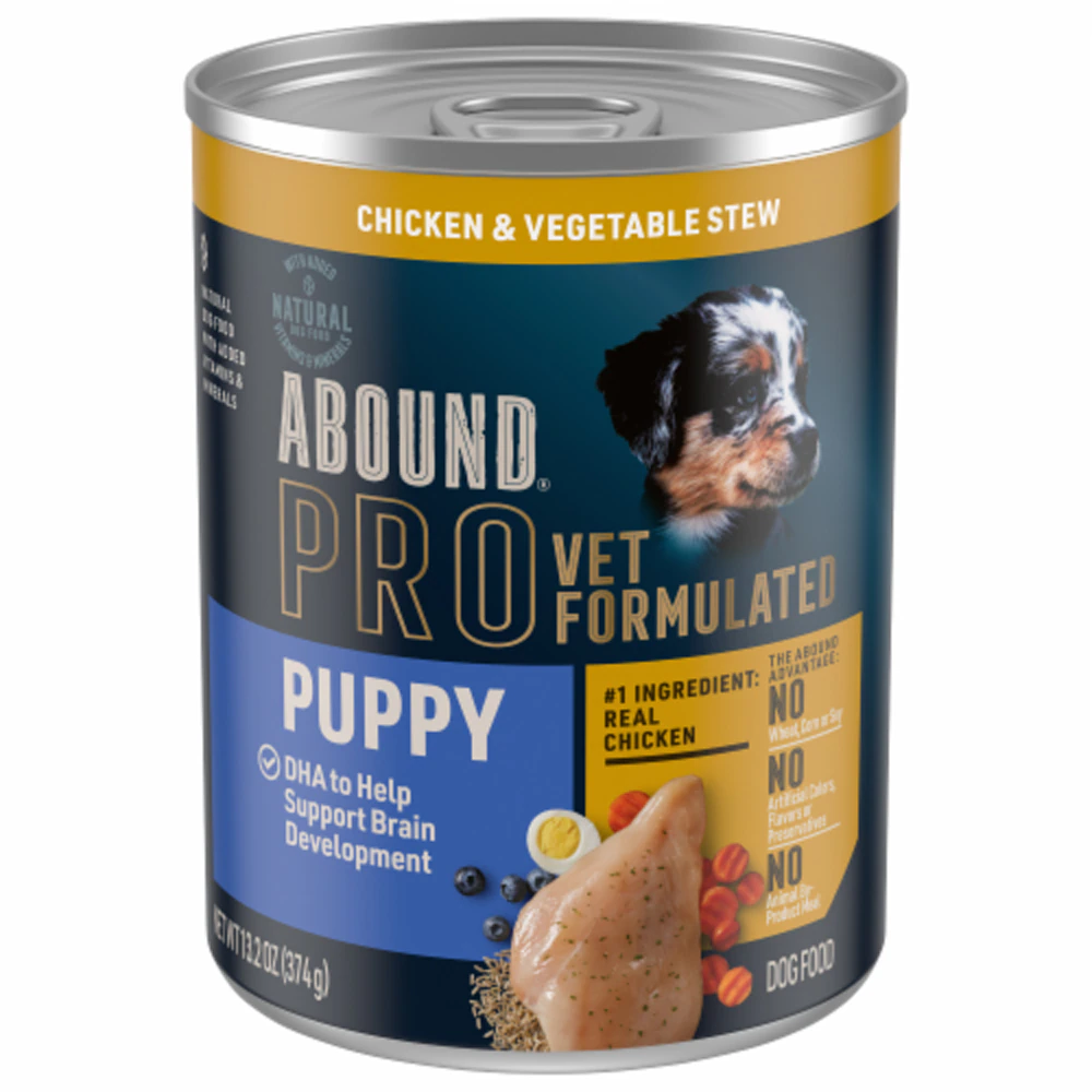 Abound Pro Wet Puppy Food Vet Formulated Chicken Vegetable Stew -- 13.2 oz