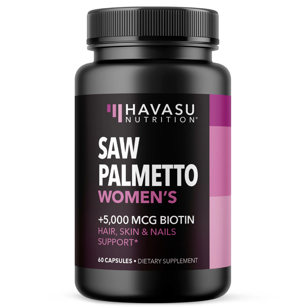 Havasu Nutrition Saw Palmetto Women's + 5000 Mcg Biotin -- 60 Capsules