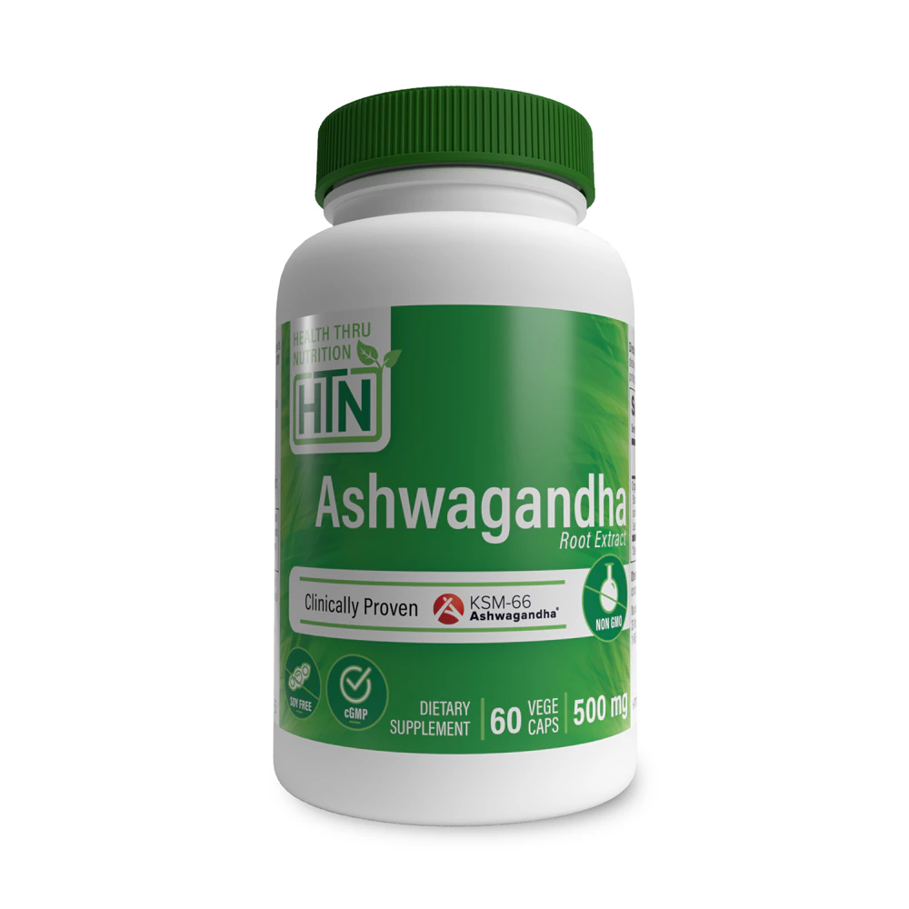 Health Thru Nutrition Ashwagandha KSM-66 Non-GMO -- 500 mg - 60 VegeCaps