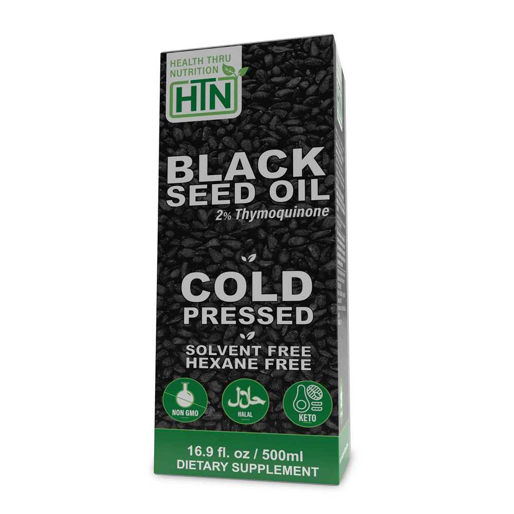Health Thru Nutrition Black Seed Oil Liquid 2% TQ Cold Pressed Non-GMO -- 16.9 fl oz