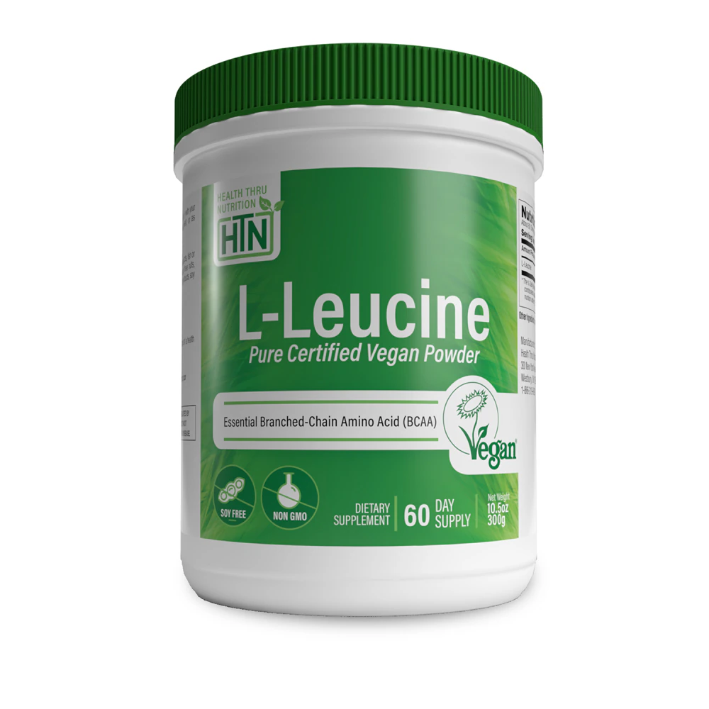 Health Thru Nutrition L-Leucine Powder 300 grams Vegan Certified Fermented Non-GMO -- 10.5 oz