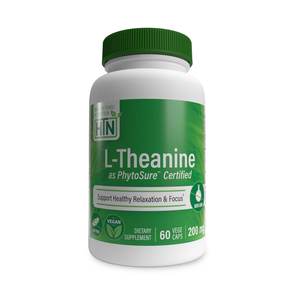 Health Thru Nutrition L-Theanine as PhytoSure Non GMO -- 200 mg - 60 VegeCaps