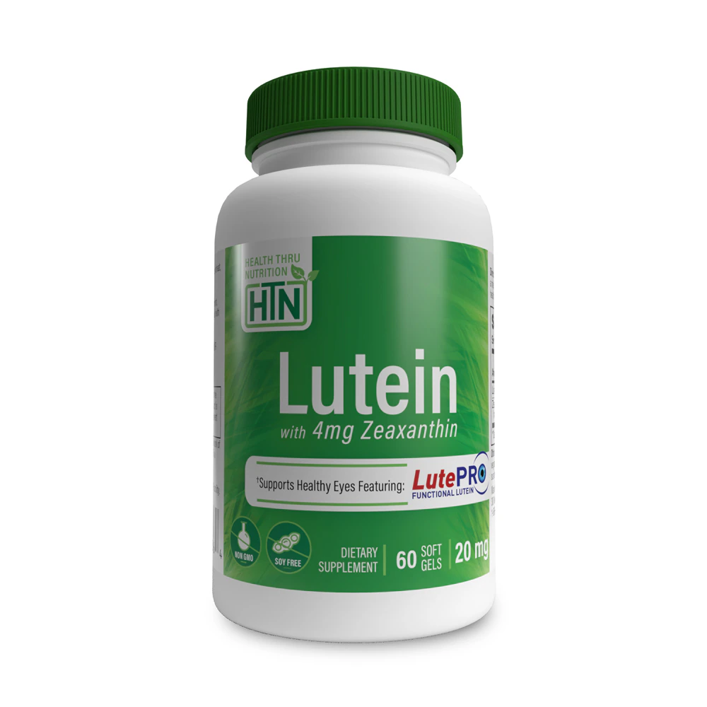 Health Thru Nutrition Lutein 20 mg Zeaxanthin 4 mg As All-Tans LutePro Non-GMO -- 60 Softgels