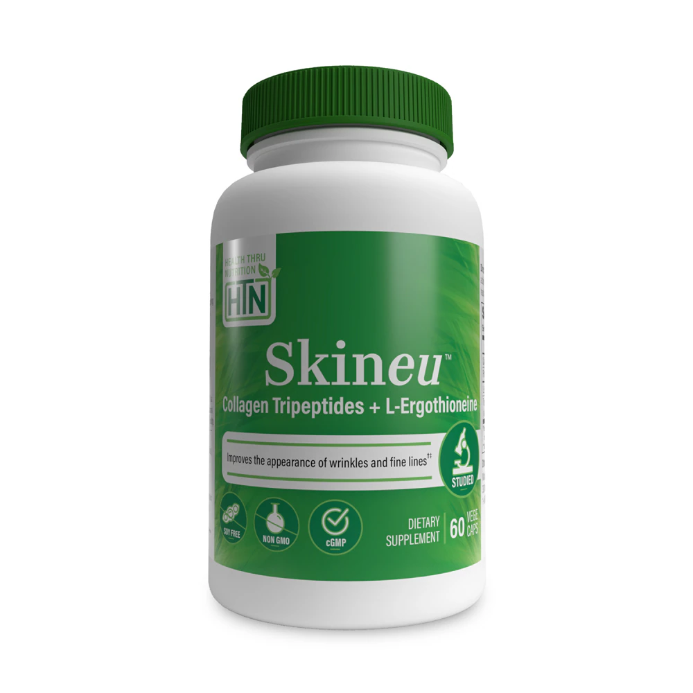 Health Thru Nutrition Skineu Collagen Tripeptides + EGT L-Ergothioneine -- 60 VegeCaps